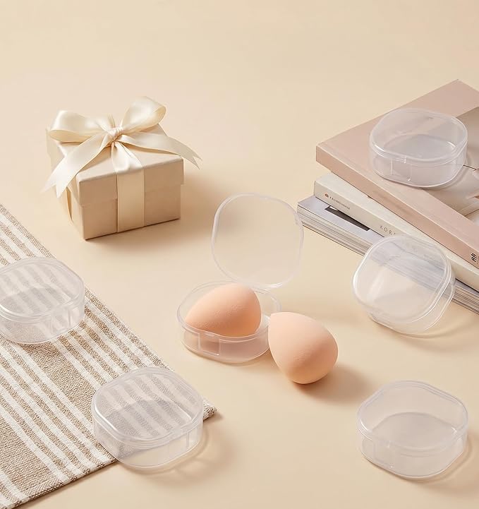 6 Pack Travel Cotton Round Holder, Portable Toner Pad Travel Case for Cosmetic Cotton Pads Organizer