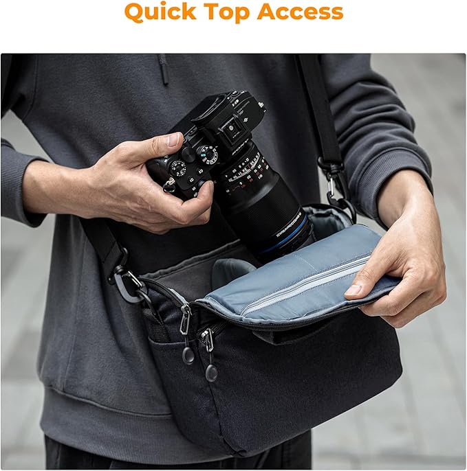 K&F CONCEPT Camera Sling Bag Small Crossbody Camera Case DSLR/SLR/Cute Compact Shoulder Photography Bags for Photographers
