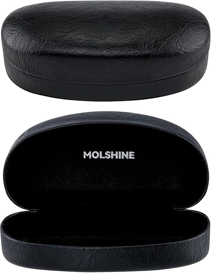 molshine Hard Shell Sunglasses Case,Classic Large Glasses Case for Sunglass, Eyeglasses with Cleaning Cloth, Pocket