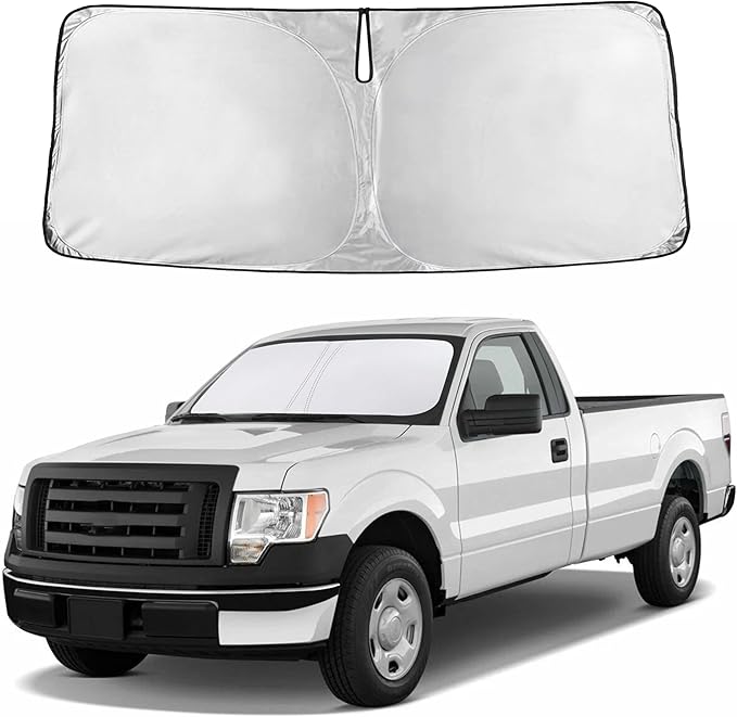 Autovir Windshield Sun Shade Fit for 2009-2012 2013 2014 Ford F150 Sunshade, Front Car Window Shades Sun Visor, Blocks UV Rays & Heat, Car Accessories