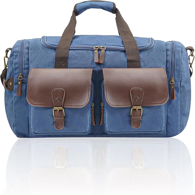 Men's Weekender Duffle Bag - Vintage Overnight & Gym Bag with Multi-Compartments, Carry-On Approved for Travel
