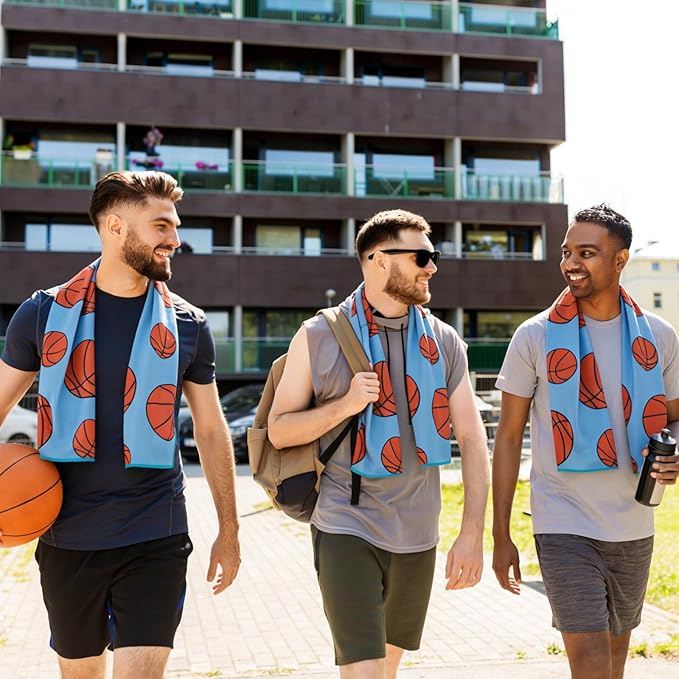 Tudomro 16 Pcs Sports Cooling Towels Football Baseball Soccer Basketball Breathable Chilly Cooling Towel for Neck and Face 30" x 9"Microfiber Sport Rag for Players Team Gift Sport Party Favors