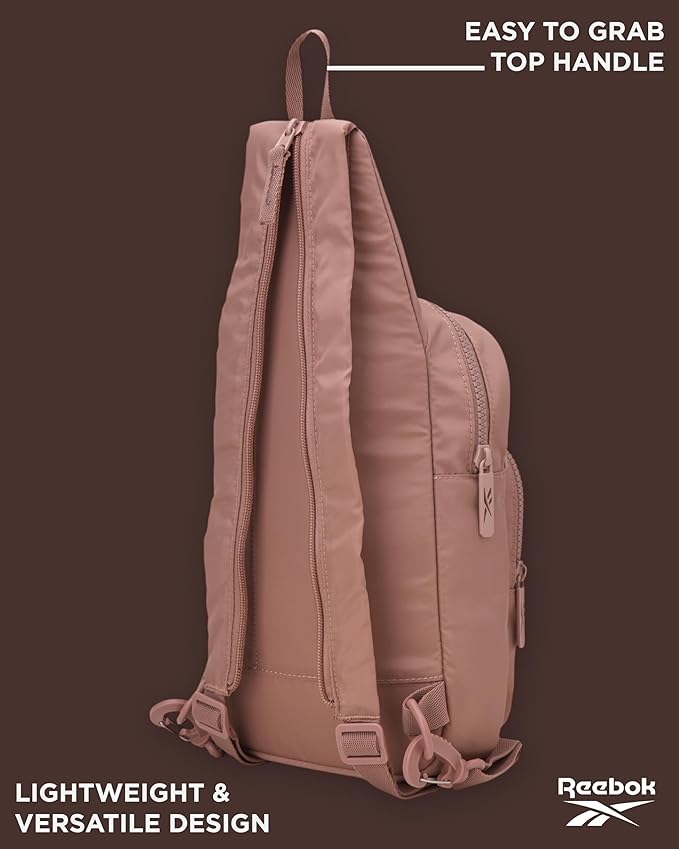 Reebok Unisex Crossbody Bag - Convertible Compact Durable Cross Body Bag for Women and Men - Gym and Travel Essentials, Size One Size, Cosmos Choco Malt