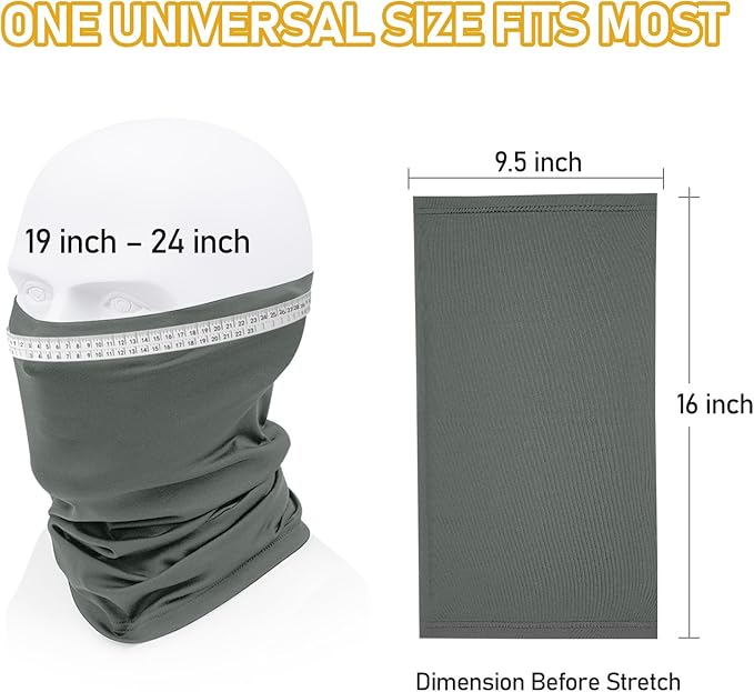 TICONN Neck Gaiter Face Cover Scarf, Neck Warmer Breathable Sun & Wind-proof for Skiing Fishing Hiking Cycling