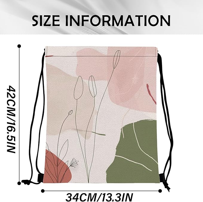 Drawstring Backpack Draw String Sports Bags for Gym Travel Beach Waterproof Cute Sackpack Men Women (13"×17")-Pink
