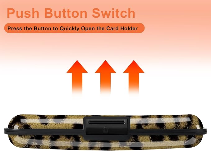 Mayski 2 Pack Credit Card Holder for Women, RFID Blocking, Leopard Aluminum Alloy Hard Case, Small Mini Business Metal Wallet for Men