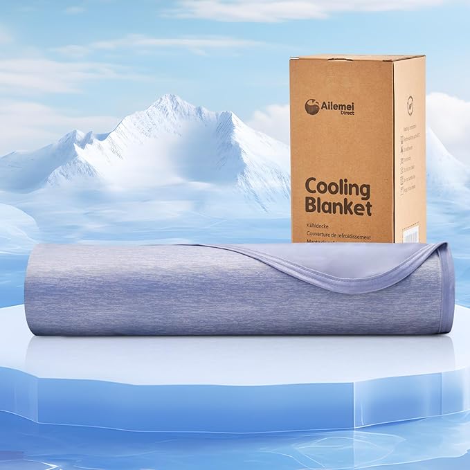 Ailemei Direct Cooling Blanket King Size for Couch, Double-Sided Summer Cooling Blankets for Hot Sleepers, Lightweight Ice Cool Blanket to Relieve HotFlashes, Breathable Bed Cold Blankets for Sleeping