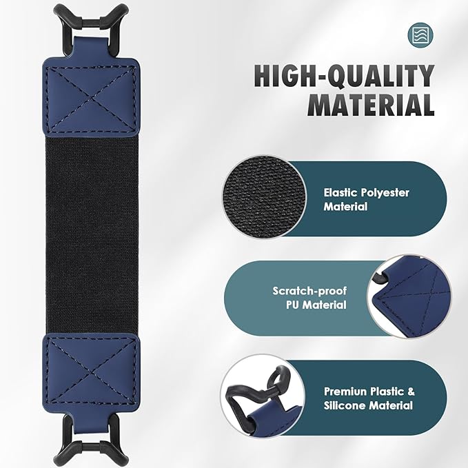 MoKo Security Hand-Strap for 9-11 Inch Tablet, iPad/iPad Pro/IP-ad Air/Kindle Fire HD/Samsung, High-Elasticity Versatile Hand Strap Lightweight Finger Grip Holder, Black Belt, Indigo
