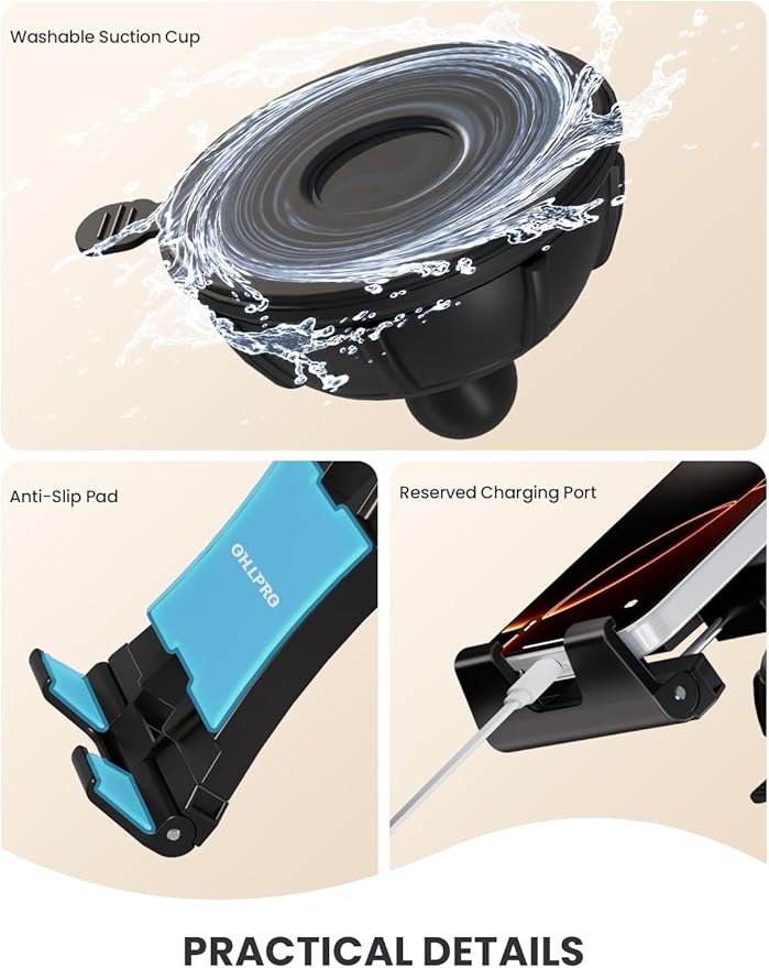 OHLPRO Tablet Wall Mount Holder,360° Rotating iPad Wall Mount Holder with Suction Cup & Screw Holes Base, Compatible with 5"-13" Devices Including iPad Pro, Mini, Air, Samsung, Kindle, Galaxy Tab