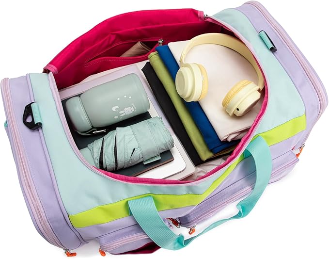 Large Kids Duffle Bag for Travel, Overnight, or Weekender, 22" inch (Light Green)