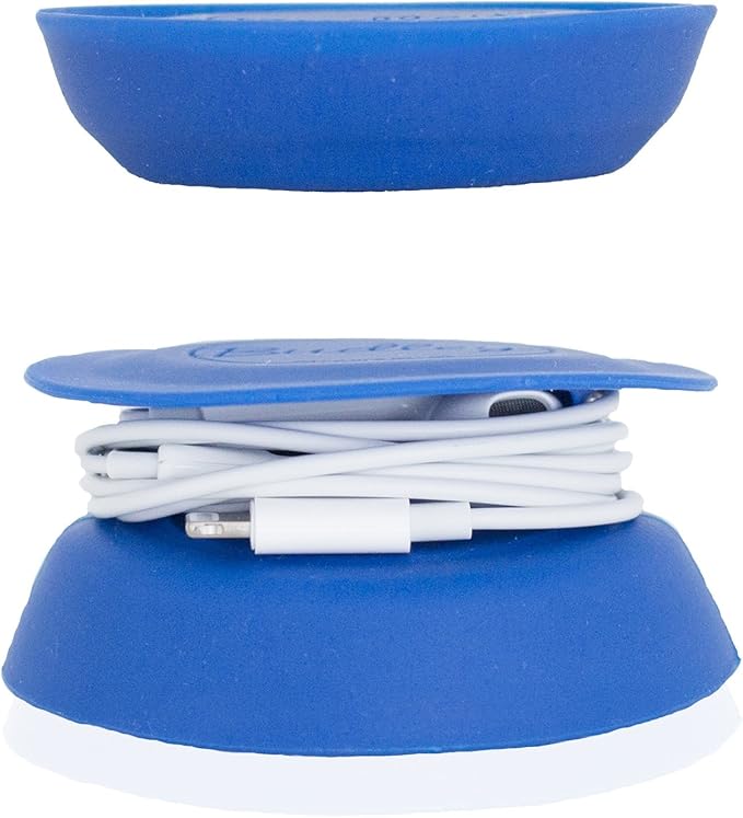 Budley - Tangle-Free Earphone/Earbud Case, Compact Storage System, Silicone (Royal Blue, Set of 1)