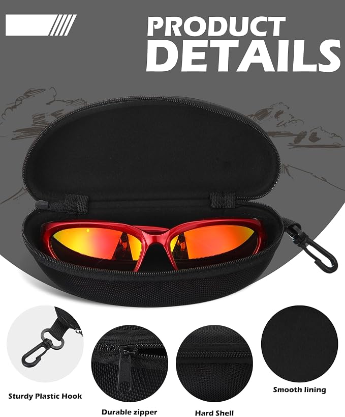 Weewooday 12 Pack Zipper Shell Sunglasses Case Hard Shell Eyeglasses Case Portable Travel Glasses Case for Men Women
