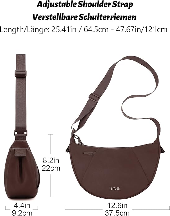 Crossbody Bag Lightweight Water Resistant Shoulder Bag Anti-Theft Handbag for Travel Daily Work Shopping