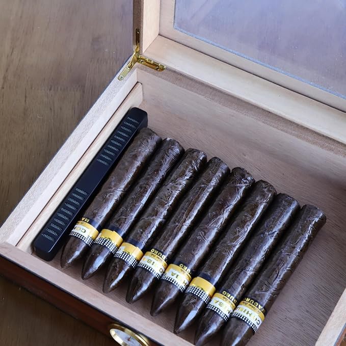 Cigar Humidifier Strips 4 Pack, Low Profile Humidity Control for Humidors & Travel Cases, Reusable and Compact Design(Black)