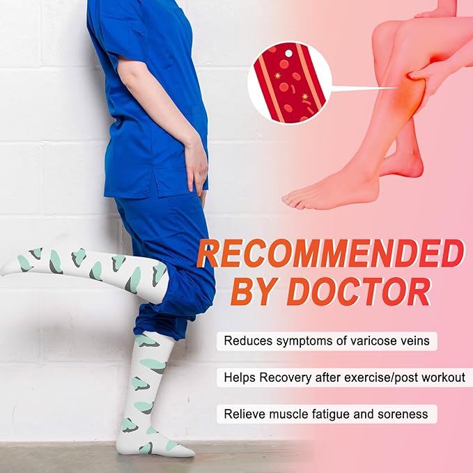 4 Pairs Compression Socks for Women Circulation-Best Support for Nurses,Running,Athletic,Travel