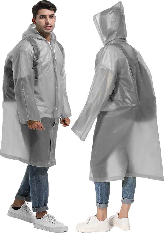 Rain Ponchos for Adults Reusable Raincoats Survival Heavy Duty Military Impermeable 2 Packs Rain Coat…