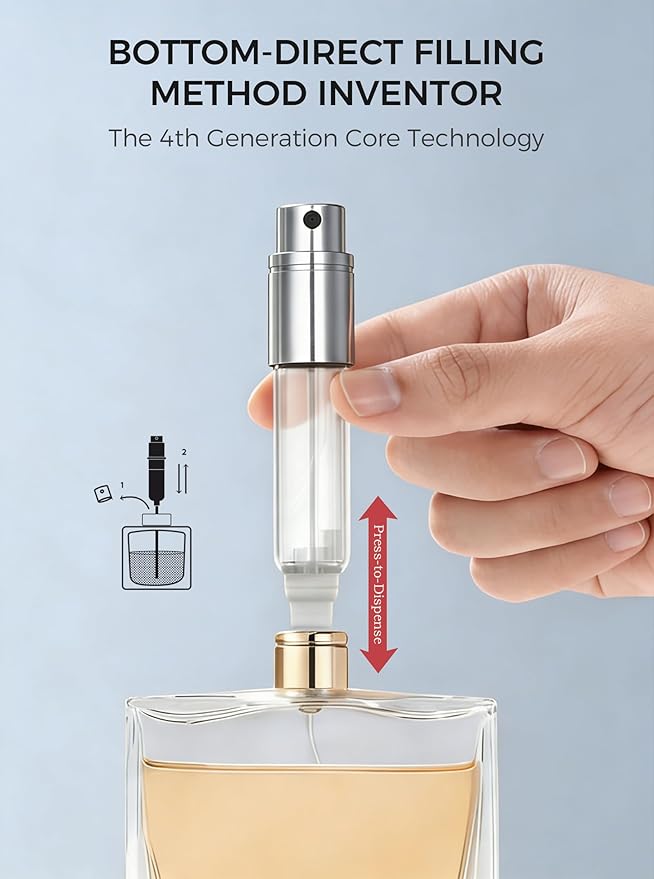 Travalo OBSCURA Ultimate Bottom-Fill Perfume Atomizer with HD Spray - 5ml Leakproof Travel Bottle, Refillable Portable Fragrance Dispenser for Her & Him (OBSCURA, GREY)