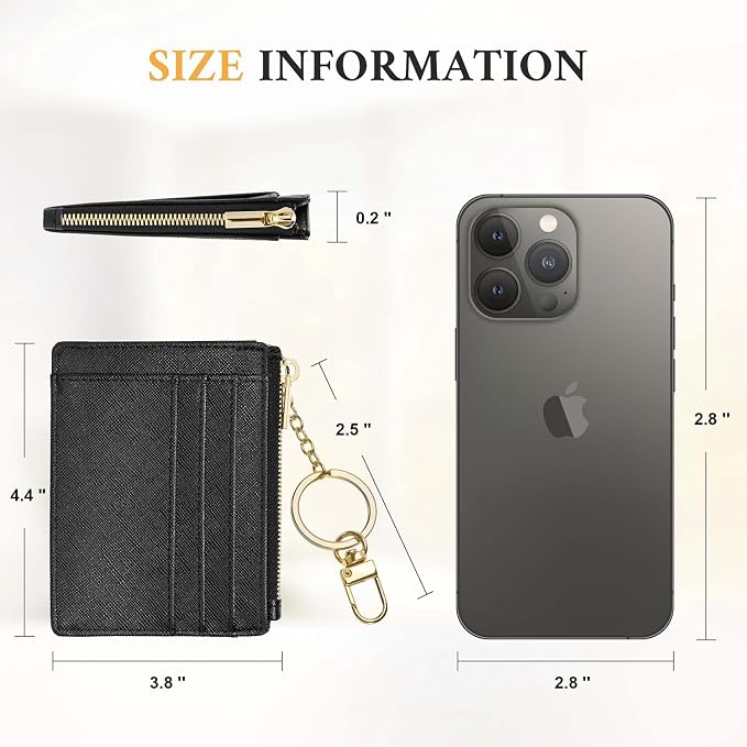 Sodsay Card Case Slim Front Pocket Wallet for Women Credit Card Holder with Keychain | Slim, Credit Card Holder, Front Pocket, with Keychain | Slim