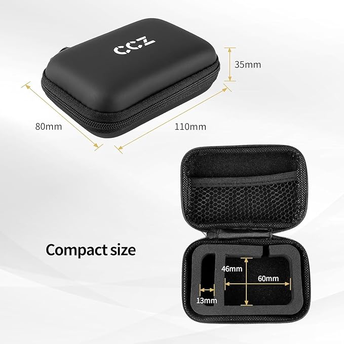 KZ ZS10 Pro IEM Case for in Ear Monitor, CCZ ZC02 Earbuds Case with Carabiner, EVA Travel Storage Bag for CCA CRA, Shure SE215, Moondrop Chu, CCZ Melody, KBEAR KS1, TANGZU Wan'er, iems Cable, Ear tips