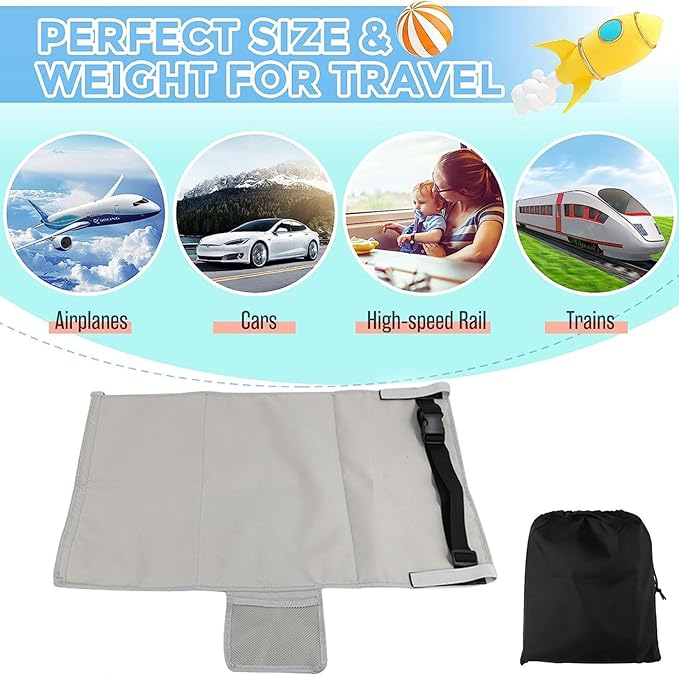 Toddler Airplane Bed, Kids Seat Extender Travel Bed, Portable Long Trip Flyaway Kid Seat Footrest, Must Have for Infant Sleeping & Rest, Toddler Travel Essential for Airplane (One)