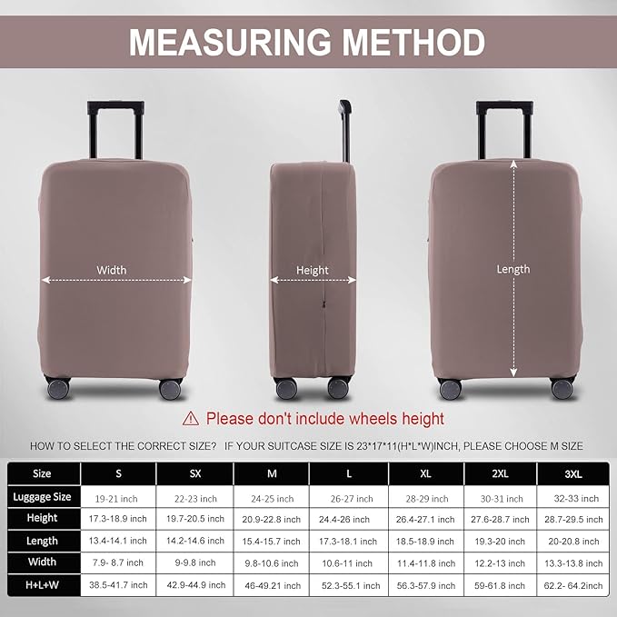 Travel Luggage Cover - Scratch-Resistant Fit 19-31 Inch, Khaki, L(26-27 inch)