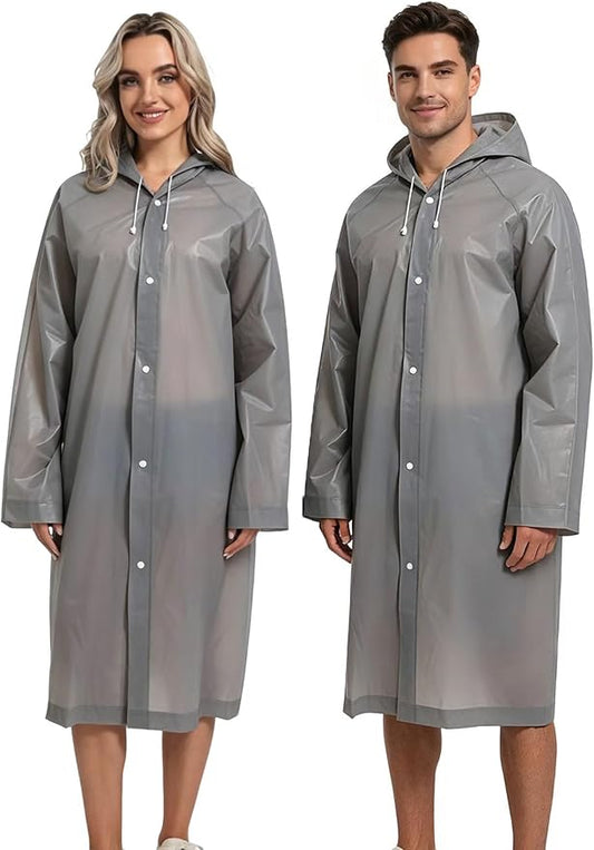 Rain Ponchos for Adults Reusable Raincoats Survival Heavy Duty Military Impermeable 2 Packs Rain Coat…