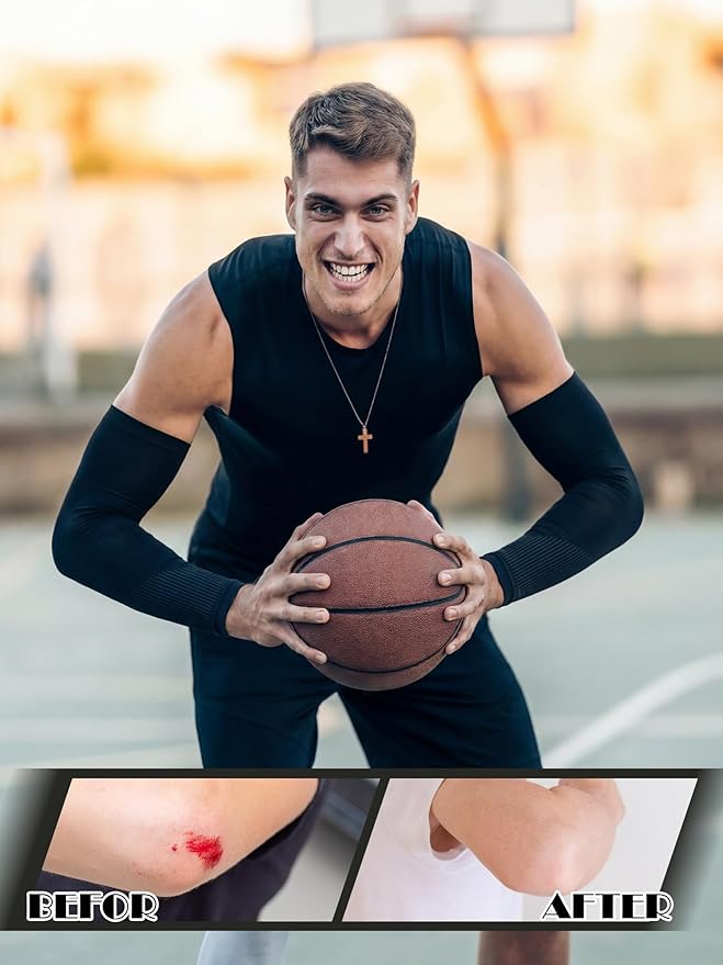 Boao 10 Pairs UV Arm Sleeve for Men Women Cooling Tattoo Cover up Compression Sun Protection Sleeves for Outdoor Activities