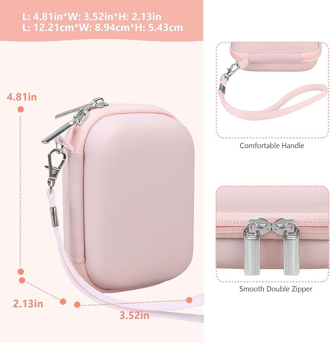 Computer Memory Card Readers Organizer Case Compatible with SD Card Reader, USB C SD Card Reader, TF Card, Micro SD Card, Portable Memory Card Accessories Storage Bag Travel Case, Pink