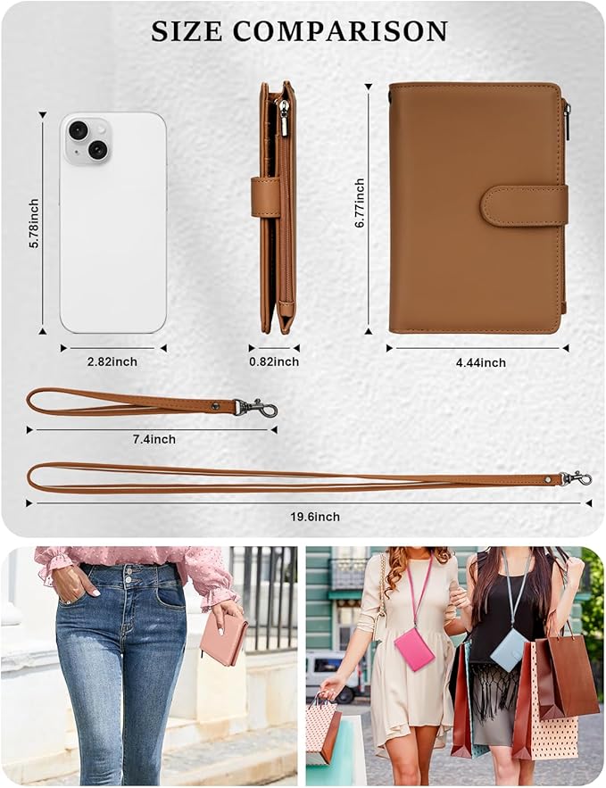 RFID Passport Holder for Women/Men Travel Gifts, Large Capacity Passport Wallet, Family Travel Documents Organizer with Card/Airtag Slots, Zipper coin pocket, Cash Holder Passport Cover Case(Maroon)