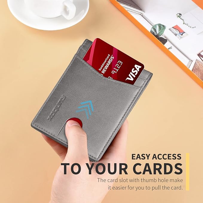 RUNBOX Wallet for Men -Slim Rfid Leather Mens Bifold Novelty Wallets 2 ID Window With Gift Box Men's Accessories | Slim