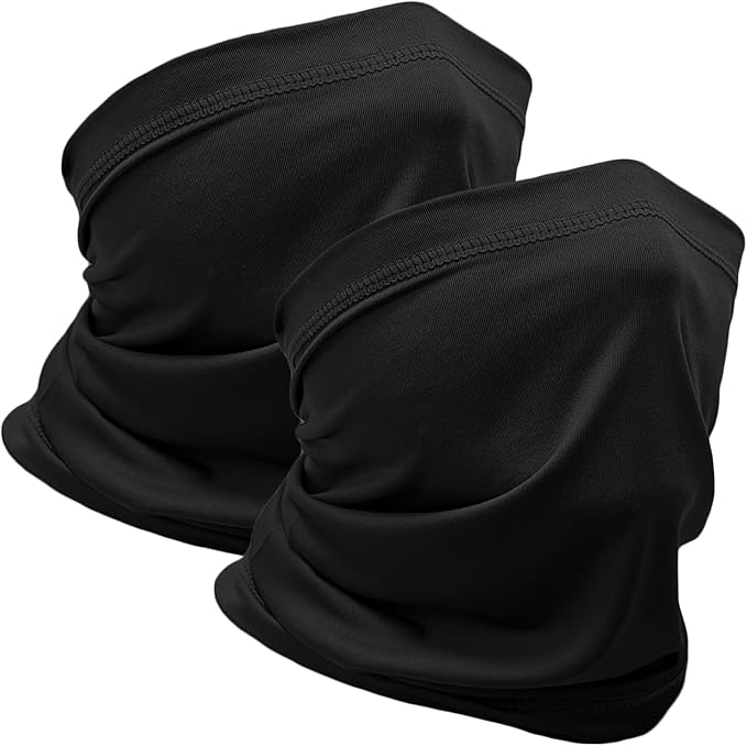 WOXVM 2 Packs Neck Gaiter Face Mask Scarf Gator Sun Cooling Balaclava Bandana Cover UV Protection Headwear for Men Women