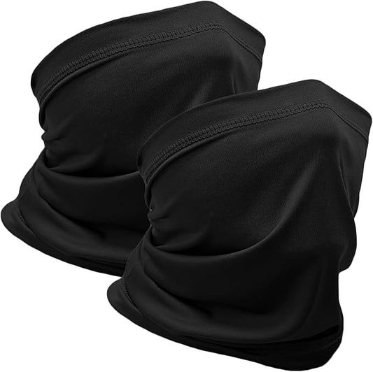 WOXVM 2 Packs Neck Gaiter Face Mask Scarf Gator Sun Cooling Balaclava Bandana Cover UV Protection Headwear for Men Women