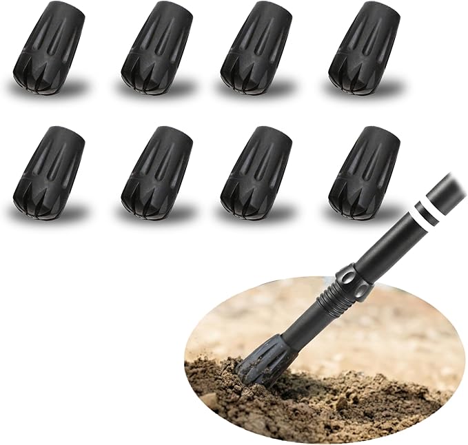 TREKOLOGY Trekking Pole Tips - Walking Sticks Replacement Tip Protectors - 11mm Hole Diameter - Fit Most Standard Hiking Poles