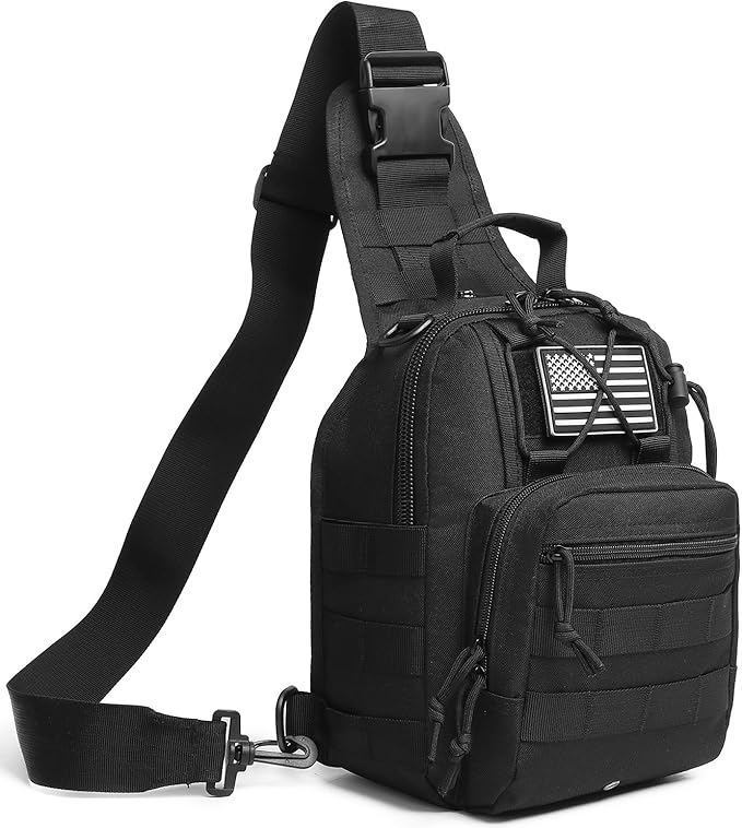 Small Tactical Sling Bag for Men with Holster Military EDC Shoulder Bag CCW Crossbody Bag 7 Liters