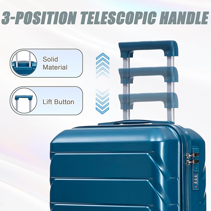 20+14 Inch Hardshell Luggages, Lightweight Durable ABS Suitcase