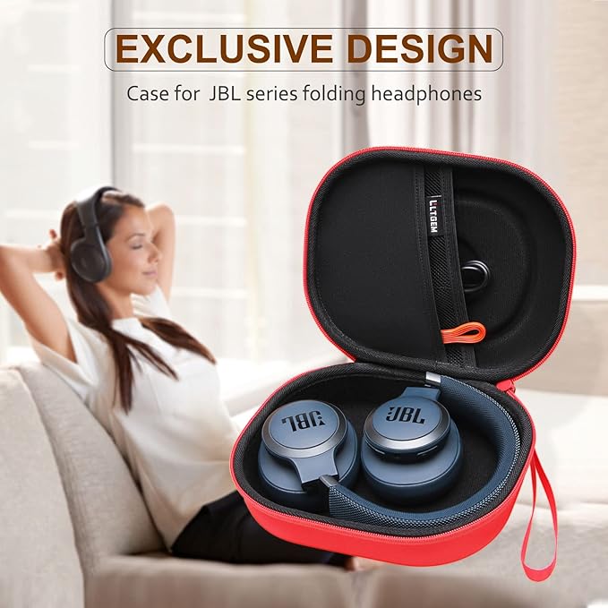 LTGEM Case Compatible with JBL Tune 770NC / 510BT / 720BT / 520BT / 520C / 670NC, for JBL Live 770NC / 670NC / 680NC / 780NC Headphones, Red+Black