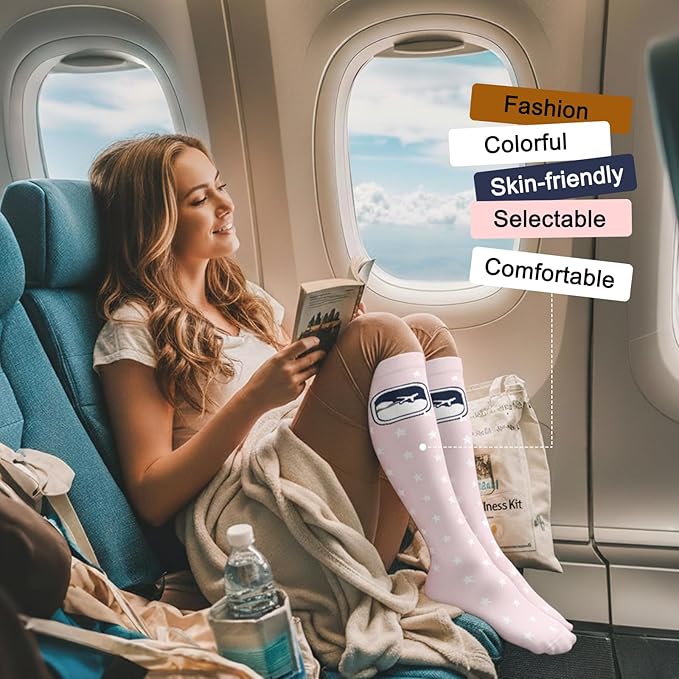 4 Pairs Compression Socks for Women Circulation-Best Support for Nurses,Running,Athletic,Travel
