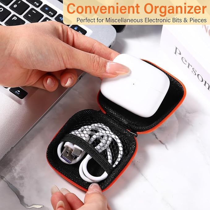 Paterr 30 Pack Square Earbud Case Multicolor Pouch Portable Earbud Storage Holder Small Headphone Carrying Case with Clip for Earpieces Memory Card Camera Chips Storage