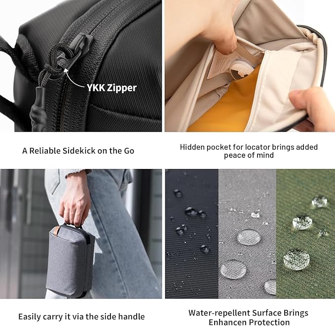 PGYTECH Travel Tech Organizer, Waterproof Tech Bag, Electronics Accessories Organizer Travel Carrying Case, Organizer Bag for Cord, Phone Batteries, Charger,Photography SD Card, Green