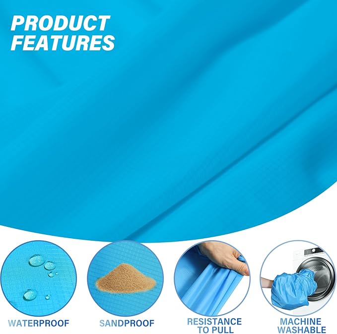 Famstar Beach Blanket Oversized Extra Large 78"X81"/10'X9',Waterproof Sandproof Beach Blanket 2-8 Adults Lightweight Durable for Travel Camping Hiking Picnic