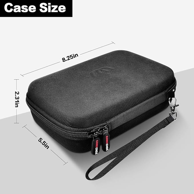 Case for Andis Professional T-Outliner Beard & Hair Trimmer, Model GTO 04780/04710/04603/04775, with Mesh Pocket for Attachment Set - Bag Only (Black+Grey Inner)