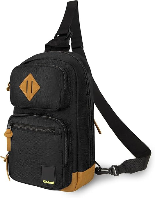 Goloni Sling Bag Crossbody Shoulder Bag for Men Women,Waterproof Lightweight Casual Daypack with Multi-Pockets