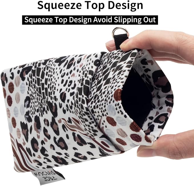 Face Shadow Double Glasses Case Soft Eyeglass Case For Women Men Squeeze Top Sunglasses Case With Cleaning Cloth