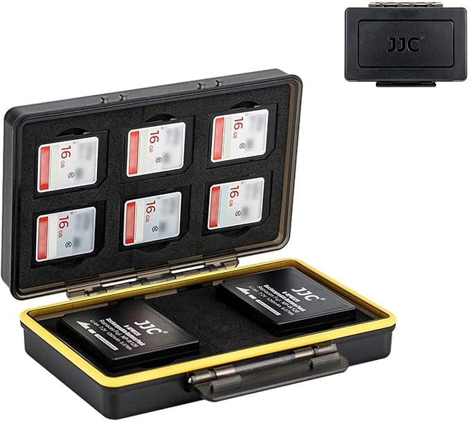 Fujifilm NP-W126 NP-W126S Camera Battery Memory Card Storage Case Holder for 6 SD Card + 2 Slots Battery, Fuji Camera Battery Box on X100VI X-T3 X-T30 X-T100 X100F X-A10 X-Pro2 X-Pro1 X-T2 X-T1 X-T20
