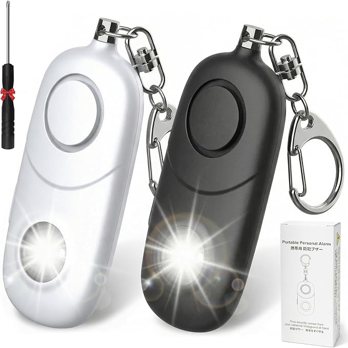 Personal Alarm for Women Keychain Alarm: Qoosea 135dB Emergency Keychain Siren with Strobe Light Loud Siren for Women Kids Students Seniors Emergency Self-Defense for Night Sports