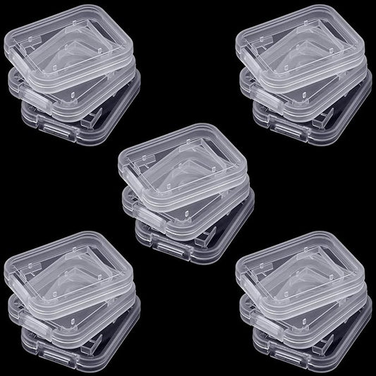 15Pcs SD/SDHC Memory Card Case Holder, Standard SD Plastic Storage Boxes, Clear Compact