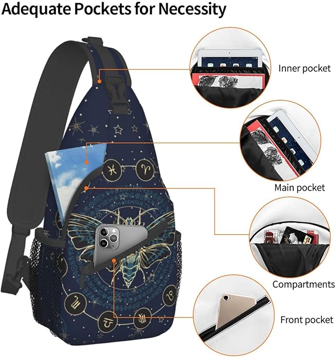 Sling Backpack Unisex Crossbody Chest Bag Shoulder Chest Bag For Women Men Hiking Travel