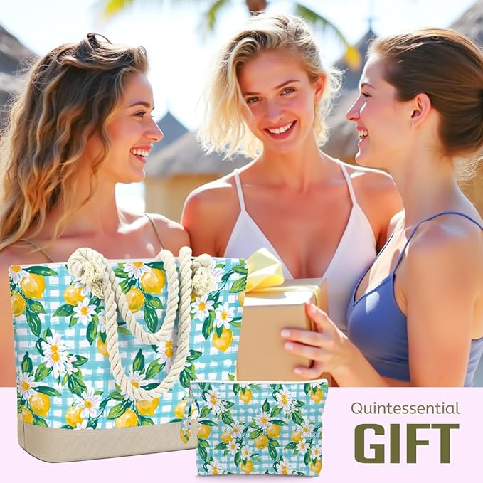 BELLOWDEER Beach Bags for Women, Wet Bag Cosmetic Bag for Beach Toiletries, Summer Travel Essentials, Gifts for Women