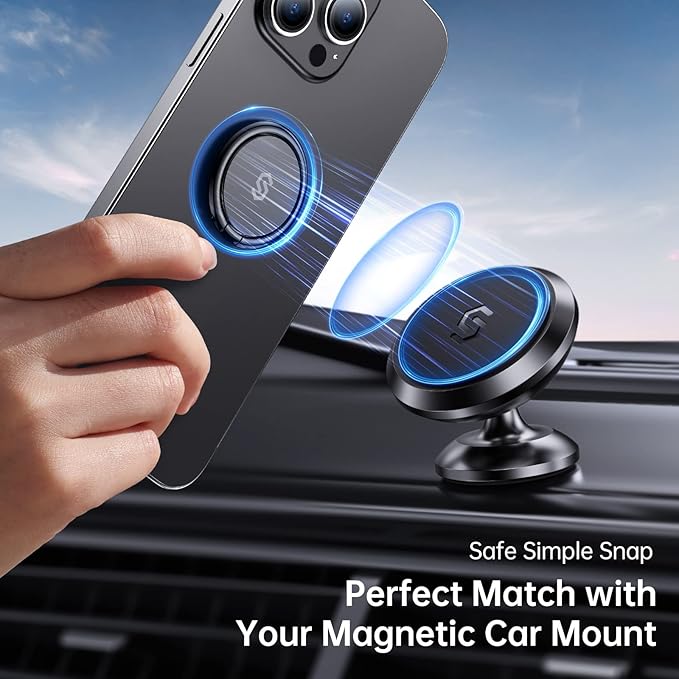 Syncwire Cell Phone Ring Holder Stand, 360 ° Rotation Finger Ring Kickstand Polished Metal Phone Grip Compatible with iPhone, Samsung, LG, Sony