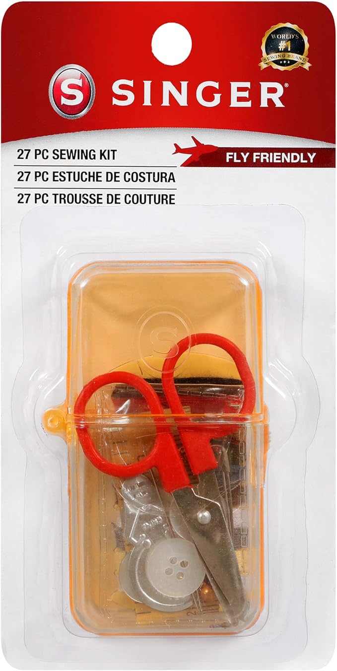 SINGER 01927 Travel Sewing Kit in Case, Assorted Colors, Multicolor